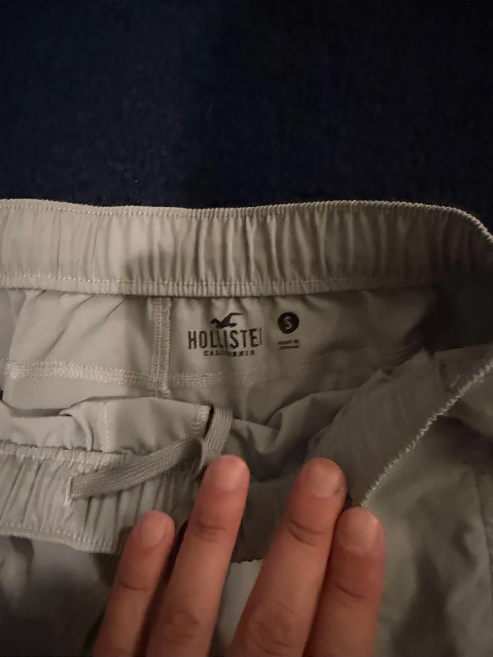 Hollister Men's Light Gray Athletic Drawstring Shorts